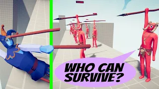 Who Can survive?! 10x Spear Thrower vs Every Faction 10v1 - Totally Accurate Battle Simulator TABS