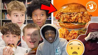 THAT CHICKEN SANDWICH 😮‍💨😂 | AMERICANS REACT TO BRITISH HIGHSCHOOLERS TRY POPEYES FOR THE FIRST TIME