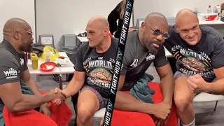 TYSON FURY SURPRISES BRUISED UP DERECK CHISORA IN LOCKER ROOM & EMBRACES HIM AFTER FIGHT!