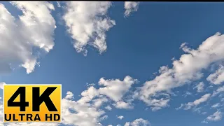 Blue Sky and Clouds Screen Saver (No sound) 2 Hours 4K UHD