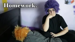 Homework. || BNHA/MHA Skit || Shinso & Kaminari cosplay ||