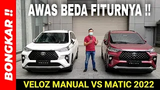 Bongkar !! Perbandingan Toyota All New Veloz Manual VS Matic 2022 || Review Exterior & Interior