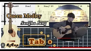 Guitar Tab - (Queen) Queen Medley - Sungha Jung | Tutorial Tab #Anp