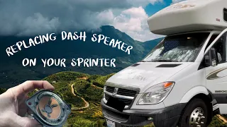 How to replace center dash speaker on sprinter camper van