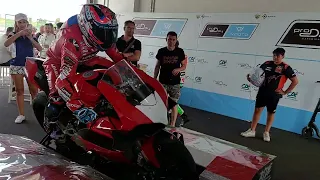 M. Pirro playing MotoGP23 on a real Ducati Panigale in Misano Circuit. MotoGP Motorcycle simulator