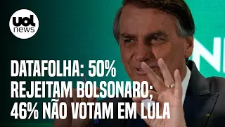 Datafolha: Rejeição de Bolsonaro é de 50%; 46% não votam em Lula de jeito nenhum