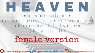 HEAVEN karaoke (female version) | bryan adams | karaoke acoustic cover | minus one | hd lyric video