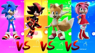 Sonic vs Shadow vs Tails vs Amy Rose | Tiles Hop Edm Rush