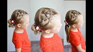 Fourth of July Easy Mini Star Hairstyle | Q's Hairdos