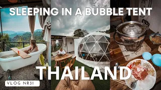 || Vlog 31|| go to Mon Jam, Chiang Mai. Glamping in North Thailand 🇹🇭 BUBBLE tent and thai bbq