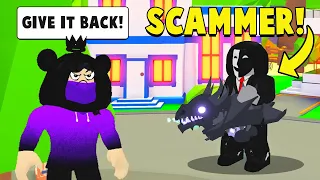 Toxic *BULLY* TT SCAMMER *STEALS* Noobs DREAM PET! (Roblox Adopt Me)