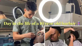 Day in the life of a 16 year old barber 💈