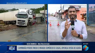 JMD - Caminhão perde freio e invade casas em Bela Vista de Goiás