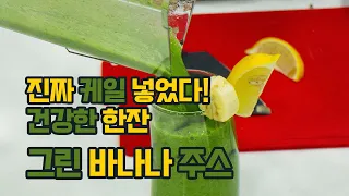 진짜 케일을 넣어서 갑니다. 건강 주스 [그린 바나나 주스] 레시피