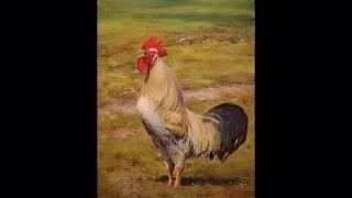 "Петушок" Работа по фотографии. Rustic rooster. Process of creating oil painting from Oleg Buiko.