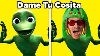 Dame Tu Cosita Voice in REAL LIFE ep.2 🤪 (Green Alien Dance)