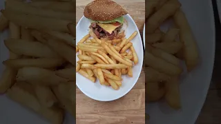 cheese burger and fries 🍟 #canada🇨🇦