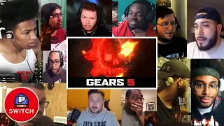 Live Reaction: GEARS OF WAR 5 trailer | E3 2018 | Youtubers Synched Compilation