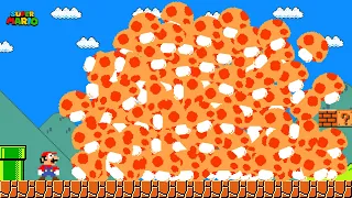 If Mario use 999 Mega Mushroom Tried to Beat Super Mario Bros.?