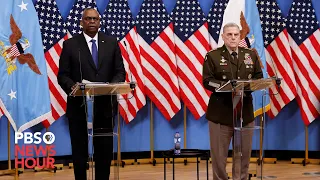 WATCH LIVE: Defense Secretary Austin, Gen. Milley hold news briefing after Russia downs U.S. drone