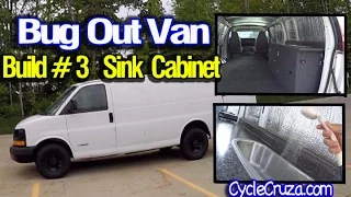 Bug Out Camper Van Build Part 3 | Sink Cabinet Build | Portable Shower Review