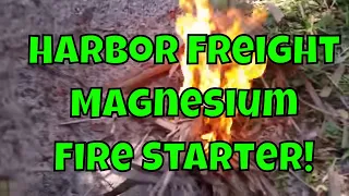 Harbor Freight Magnesium Fire Starter and knife with 1 cotton ball