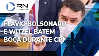 Ex-governador Witzel e o senador Flávio Bolsonaro batem boca durante CPI da Covid