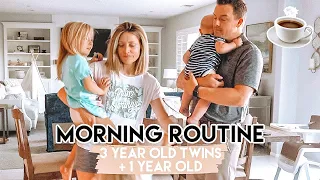 Summer Morning Routine of a Mom | 3 Year Old Twins and a 1 Year Old | Kendra Atkins