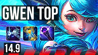 GWEN vs RENEKTON (TOP) | 10 solo kills, 57k DMG | KR Master | 14.9