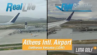 MS Flight Simulator 2020 vs Real Life | Takeoff from Athens, Greece (LGAV) | Custom Wing view [HD]