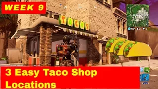 Fortnite: Battle Royale : 3 Taco Shops in 1 Game Challenge  Week 9