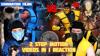 Scorpion & Sub-Zero React - Scorpion vs Sub-Zero Vs Predator Stop Motion by Vanimation Films