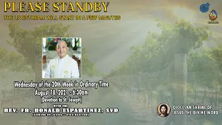 LIVE NOW | Online Holy Mass at the Diocesan Shrine for Wednesday, August 18, 2021 (6:30am)