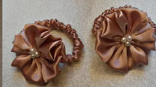 DIY scrunchies o coletero con flor fácil. DIY scrunchies or ponytail holder with easy flower