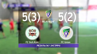 Обзор матча  FC Sich Kyiv 5(3) - 5(2) FC Union    Турнир по мини футболу в городе Киев