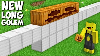 How to SPAWN THIS NEW LONGEST GOLEM in Minecraft ? SECRET LONG GOLEM !