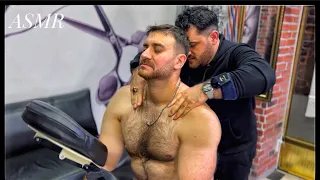 ASMR BACK MASSAGE • Skin fry and hard massage • Turkish Barber Shop