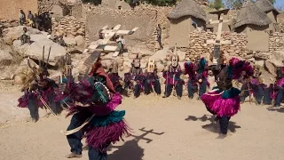 Dogon warriors performing their masked dance ceremony