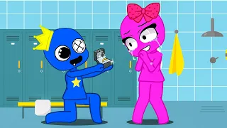Rainbow Friends Blue x Pink Love Story in GYM 🌈Rainbow Friends GachaLife Animation