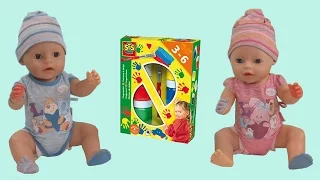 Baby Born красят ручки и ножки Пальчиковые краски для детей Learn the Colors for Kids Finger Paints