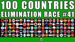 100 Countries Elimination Marble Race in Algodoo #41  Marble Race King