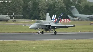 Finnish Air force McDonnell Douglas F-18C Hornet display at RIAT 2023