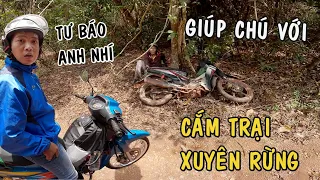 Cắm Trại Xuyên Rừng gặp ông chú say sỉn té xe giữa rừng - Thiện Red, Anh Nhí, Tư Báo