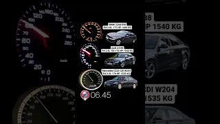 BMW 320d E90 177HP vs Audi A4 B8 170HP vs Mercedes C220 CDI 170HP #acceleration #vmaxgermany