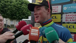 Mads Pedersen - Interview at the finish - Stage 1 - Critérium du Dauphiné 2024