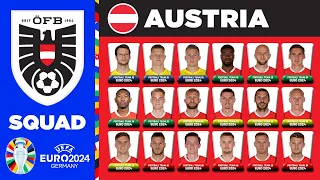 AUSTRIA SQUAD EURO 2024 | AUSTRIA SQUAD DEPTH EURO 2024 | UEFA EURO 2024 GERMANY