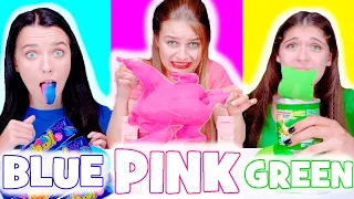 ASMR Eating Only One Color Food | Pink Food VS Blue Food VS Green Food Mukbang