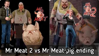 Mr Meat 2 vs Mr Meat 1 game over pig ending