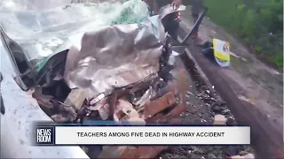 TEACHERS AMONG FIVE DEAD IN HIGHWAY ACCIDENT