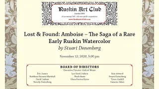 11/12/2020 Lost and Found: Amboise - The Saga of a Rare Early Ruskin Watercolor by Stuart Denenberg